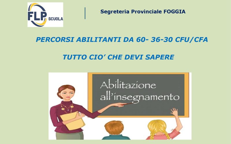 PERCORSI ABILITANTI DA 60 CFU
