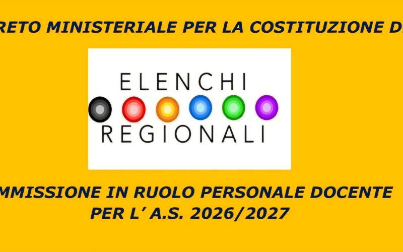 ELENCHI REGIONALI PER IL RUOLO