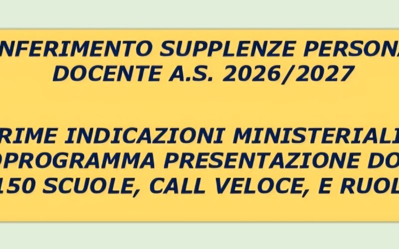 PROCEDURA CONFERIMENTO SUPPLENZE PERSONALE DOCENTE PER L’A.S. 2026/2027